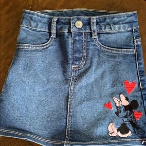 Girls Jean Minnie Mouse skirt